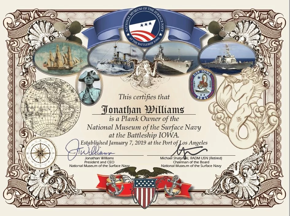 Plank Owner Certificate