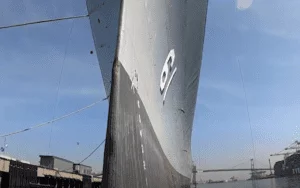 Battleship IOWA plimsole line and bow