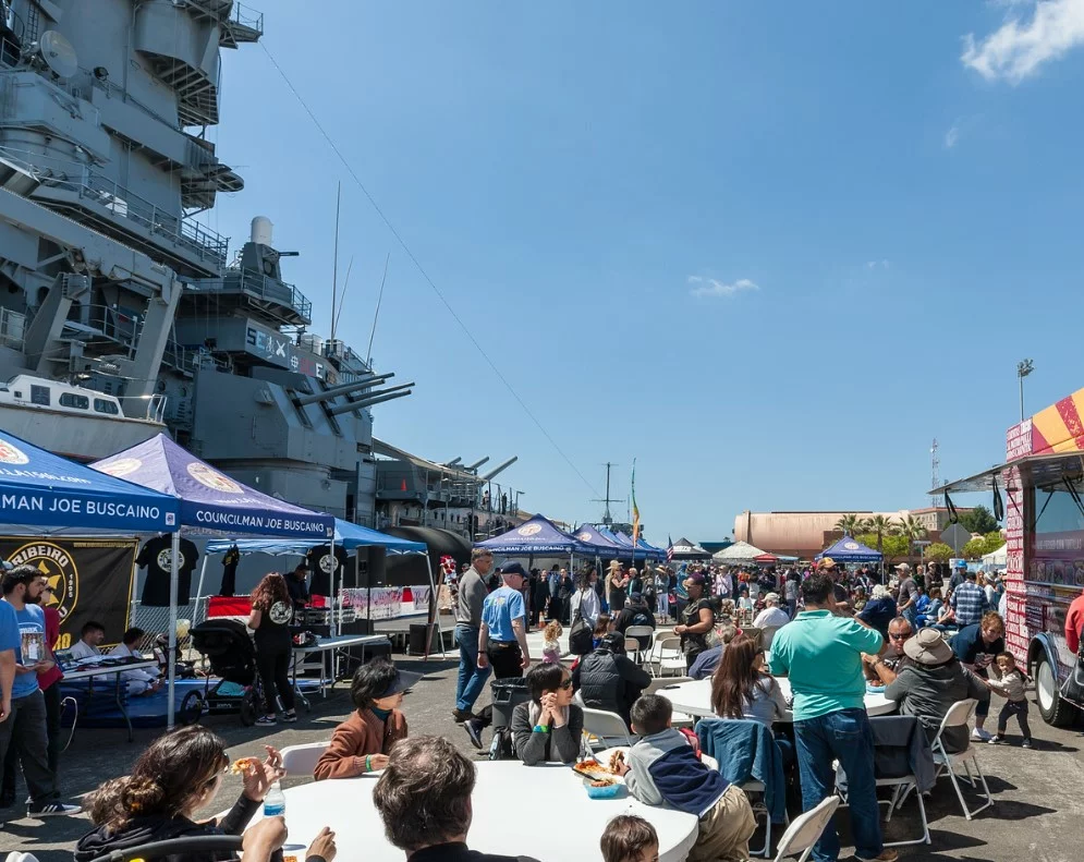Battleship USS Iowa and USNS Mercy